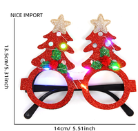 Lunettes LED de Noël style anglais dorées, très populaires, pour enfants et adultes, décoration de fête, monture de lunettes de Noël