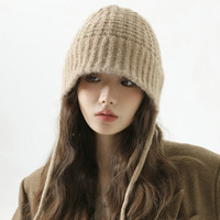 Chapeaux d'hiver unisexes en tricot chaud, bonnets coréens pour femmes, protection des oreilles, chapeaux de pêcheur doux, maintien de la température, accessoire vestimentaire