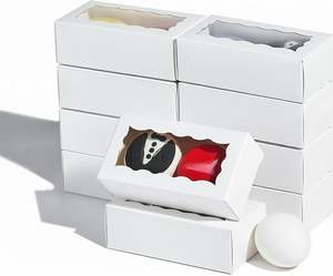 กล่องขนมขนาดเล็ก กล่องขนมสีขาวมีหน้าต่าง 4.17x2.16x1.37 นิ้ว เหมาะสำหรั<span class=keywords><strong>บ</strong></span>ใส่ช็อกโกแลต กล่องเ<span class=keywords><strong>บ</strong></span>เกอรี่ขนาดเล็ก กล่องใส่มาการอง - Product Image 1