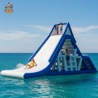 NOVA Toboggan aquatique gonflable géant pour camping, plage, lac, mer, avec PVC de qualité commerciale 0,9 mm, pour jeux aquatiques de vacances