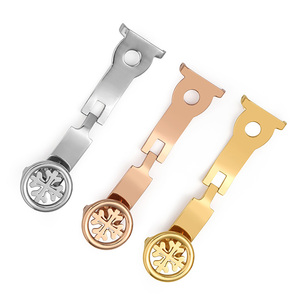 NOUVEAU Bracelet de montre en acier inoxydable de haute qualité, fermoir de bracelet, <span class=keywords><strong>boucle</strong></span> de montre en <span class=keywords><strong>or</strong></span> et en argent, déployant - Product Image 2