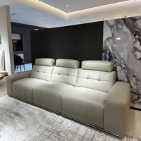 Canapé traditionnel en cuir véritable Vonliva extensible en forme de L, trois places, pour appartement, salon, confort écologique