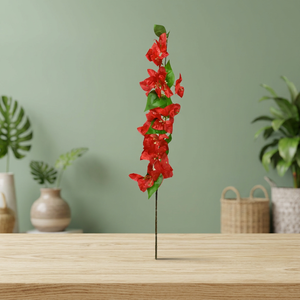 Branche de fleurs artificielles en soie rouge AFF Stick 32.1 - Product Image 3