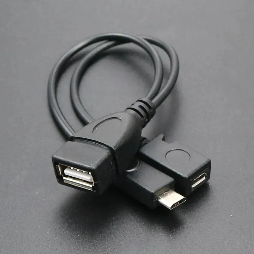 New 2 in 1 Micro USB 5 Pin Cable Dual Charge Cable for Phone USB Cable Android Mobile Power Bank Fast Charging USB 2.0 Cord