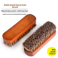 Brosse à chaussures en crin de cheval de taille moyenne, écologique, à prix d'usine, pour l'huilage, le polissage et l'élimination de la poussière, à poils doux