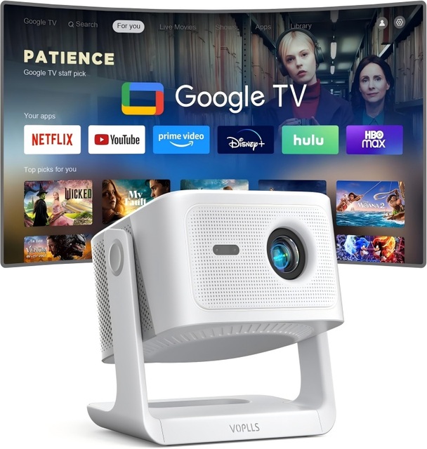 4K Smart Projector with WiFi and Bluetooth, Auto Focus, Portable Outdoor Home Theater Projector for Gaming and Movie