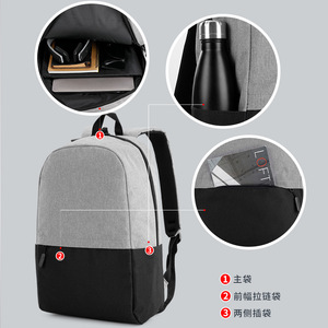 Kingsons <b>Backpack</b> Gray <b>Black</b> Solid Color <b>Waterproof</b> Unisex Student <b>Backpack</b> For Business Travel Summer 2026 - Product Image 5