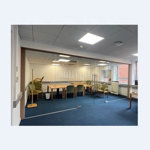 EBUNGE, decoración de oficina sin marco delgada, Partición de vidrio acústico, Partición de vidrio templado de vista completa, diseño de pared de cortina de aluminio - Product Image 2