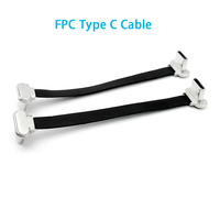 Câble plat USB C FPC personnalisé en usine, câble USB 2.0 Type C double à angle de 90 degrés