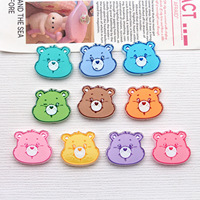 Pendentifs en acrylique en forme de cœur d'ours de dessin animé à tête volumineuse, style Q, haute transparence, à perler, breloques de sac, stylo à bille
