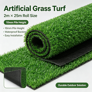 Césped Sintético en Rollo de 2 m x 25 m con Alturas de Pelo de 10/20/30 mm para Paisajismo y Jardineras - Product Image 2