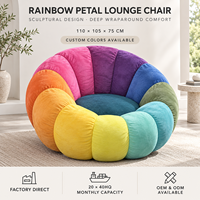Fauteuil de relaxation sculptural en forme de pétale, sans structure, entièrement en mousse compressée sous vide, pour salon et chambre à coucher