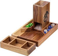 EU-Zugelassener Handbemalter Holz-Würfelturm, DND RPG Holz-Aufbewahrungsbox für Tabletop Dungeons & Dragons Spiele, Geschenk