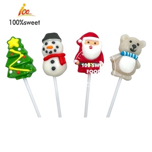 Variedad de piruletas navideñas festivas OEM de fábrica, dulces envueltos individualmente: Árbol de Navidad, muñeco de nieve, dulces de oso polar - Product Image 4