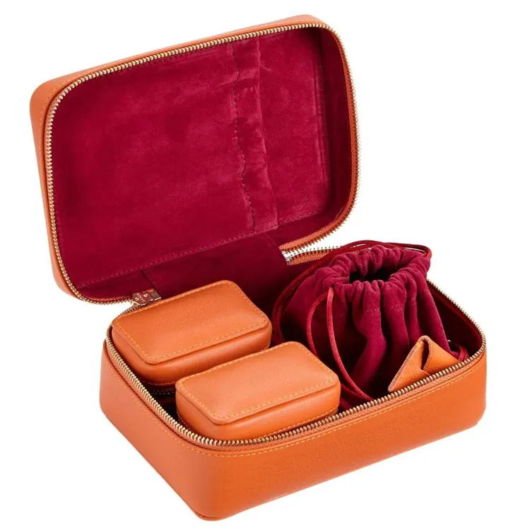 Luxury Leather Jewelry Case Organizer Box Travel Case Jewelry Boxes