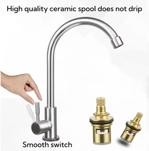 201/304 thép không gỉ đơn lạnh vòi bếp cổ điển hiện đại sàn gắn van gốm phổ biến Châu Á Châu Phi Châu Mỹ Latinh - Product Image 4