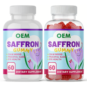 Gummies au safran véganes sans sucre avec logo personnalisé, soutien de l'humeur pour enfants, supplément d'extrait de safran pour la santé du cerveau, des yeux et la concentration des enfants - Product Image 1