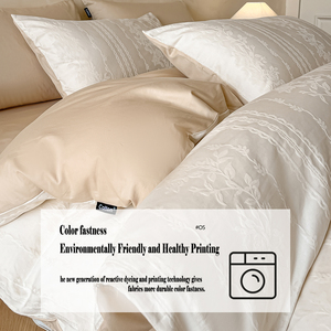 Ensemble de literie de luxe en pur coton 300TC de style européen, housse de <span class=keywords><strong>couette</strong></span> en jacquard floral 3D en relief, design double face AB - Product Image 6