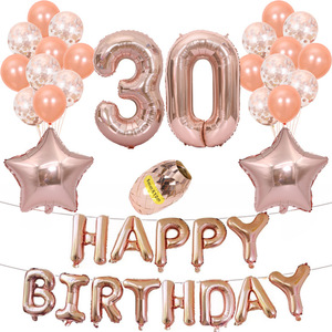 Ensemble de décoration de fête étoile or rose pour anniversaires 16, 20, 21, 30, 40 ans - Product Image 4