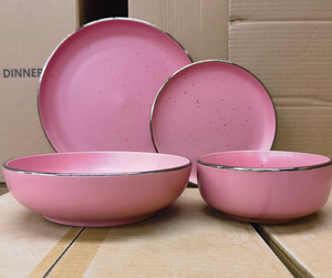 Juego de Vajilla de Cerámica Macaron de 16 Piezas al por Mayor |   Juego de Platos y Tazones de Gres con Esmalte de Color Moderno para Restaurantes y Servicios de Catering - Product Image 1