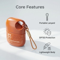 Crème solaire portable SPF50 avec cordon, 50g, protection UV pour usage quotidien et extérieur