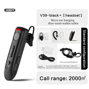 KSUN V39 Auriculares De Walkie-talkie USB ChargeワイヤレスPTTブルートゥースウォーキートーキーイヤホン