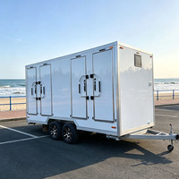 Remorque de toilettes extérieure standard, remorque de toilettes portables, remorque de toilettes mobiles 4 postes, taille personnalisable