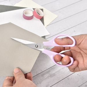 Pink Purple Stainless Steel Scissors 16.8cm Straight Blade Office Craft Paper Cutting Student Safe Childrens <b>Thread</b> <b>Cutter</b> - Product Image 3