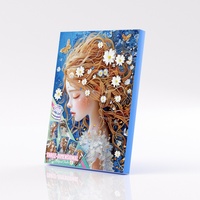 Kits de peinture diamantée élégants 50x40cm Portrait de dame, modernes, peints à la main, cadre 3D inclus, toile décorative murale, marque Star, modèle ACPQ