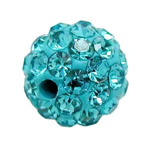 Factory sell 10mm bling bling customized designs colors clay pave rhinestone round beads for jewelry bracelets necklaces making