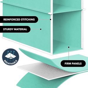 10 Shelf Hanging <b>Shoe</b> Organizer Turquoise Cubical Hook Type For Closet Door Wall <b>Storage</b> - Product Image 5