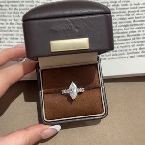 ANSTER Jewelry CVD VS1 VVS2 D E Marquise Cut IGI Certificado Lab Grown Diamond Ring 1-5 Quilates 18K Anillo de oro para mujeres Compromiso - Product Image 3