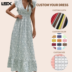 Летнее женское длинное платье из высококачественного хлопка с индивидуальным шелкографическим логотипом, свободное повседневное белое богемное платье для беременных - Product Image 2