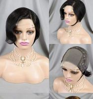Perruque Coupe Pixie Sans Colle 100% Cheveux Vierges Brésiliens Frontale Transparente Prête à Expédier 4*4 Lace Courte Baby Swiss Lace Style Frontal en Dentelle