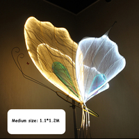 Ailes de papillon en maille LED de haute qualité 0,7*1M, fond de scène, arche de fond de scène, décoration lumineuse de mariage