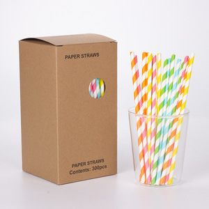Paper <b>Straws</b> 197x6mm Disposable Straight Pipe <b>For</b> Party <b>Drinks</b> - Product Image 4