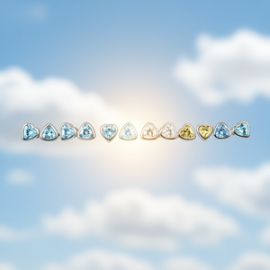 E3531 Gioiello Piercing in Argento 925 con Moissanite Blu Chiaro Taglio a Cuore, Minimalista per Uso Quotidiano, Unisex, con Montatura a Castone - Product Image 2