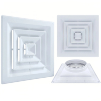 Diffuseur carré ABS anti-condensation, sortie d'air carrée, connecteur de conduit carré à rond pour HVAC, vente directe d'usine, personnalisé