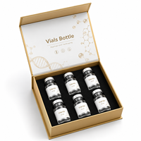 Boîte de flacons personnalisée de haute qualité avec logo, en forme de livre, à couvercle rabattable, en carton rigide, pour flacons d'huiles essentielles, peptides, emballage
