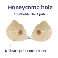 Soutien-gorge push-up invisible sexy en dentelle sans bretelles avec design respirant sans armatures et cache-tétons adhésifs jetables pour femmes