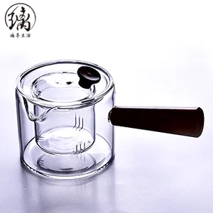 Théières sûres pour la cuisinière Kungfu cerf théière en verre borosilicaté ensemble four à micro-ondes bouilloire en verre de couleur résistant à la chaleur