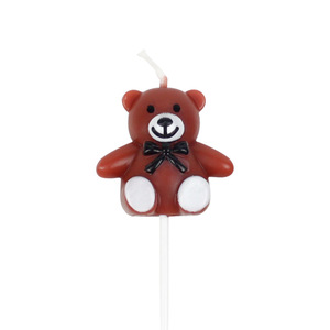 Retro Cartoon Bear Birthday Candle Cake Decoration Plugin Ornament For Birthday Party - Product Image 3