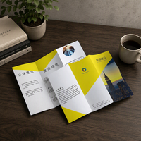 Brochure tri-pliée personnalisée, catalogue d'entreprise sur papier brillant, service d'impression de prospectus publicitaires en couleur