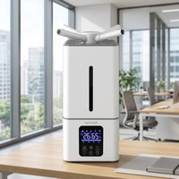 Humidificateur ultrasonique industriel électrique 15L avec triple atomiseur, buse multi-pulvérisation, télécommande et contrôleur d'humidité