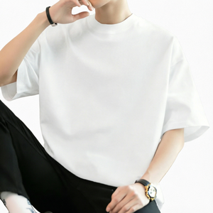 เสื้อยืดแขนสั้นลำลองสำหรับผู้ชาย ผ้าฝ้ายถัก 100% พิมพ์ลายสีพื้น ระบายอากาศได้ดี เป็นมิตรกับสิ่งแวดล้อม เหมาะสำหรับฤดูร้อน สปอร์ต  พร้อมโลโก้แบบกำหนดเอง - Product Image 1