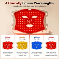 Masque facial en silicone à LED infrarouges proches pour traitement de l'acné et blanchiment, 400 puces LED, à utiliser à la main