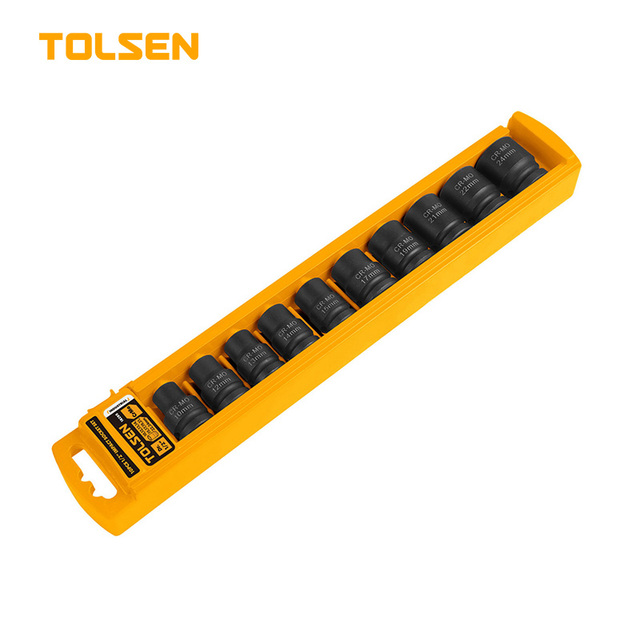 TOLSEN 18295 Industrial Crmo 10pcs 1/2" Professional Impact Socket Set