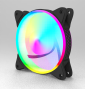 Ventilateur de châssis d'ordinateur silencieux à roulement à billes RGB multicolore 12 cm, 37,8 CFM, nouveau design, matériau de dissipateur thermique en plastique, pour l'exportation