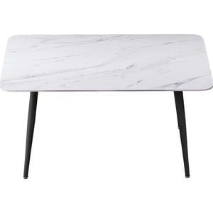 Mesa de comedor de lujo de estilo nórdico Simple y moderno, combinación de Silla, Rectangular tapa de mármol, hierro metálico, 4 plazas, <span class=keywords><strong>apartamento</strong></span> pequeño - Product Image 4