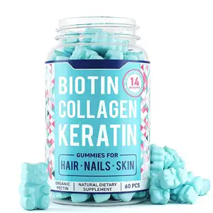 Eigenmarke Vitamine und Nahrungsergänzungsmittel Bär vegan Biotin Kollagen Gummibärchen Haarausfall-Supplement Haar Haut Nägel
